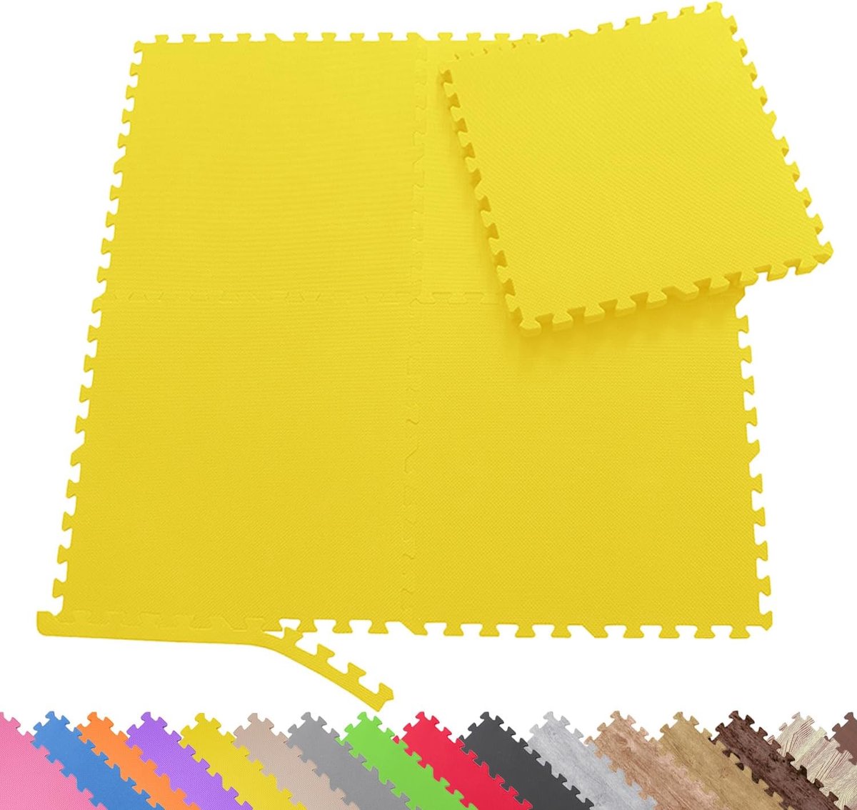 Beschermmatten Set - Vloer Puzzelmat - Thuis Sporten - Uitbreidbaar Puzzelsysteem - 60x60x1 cm - Geel