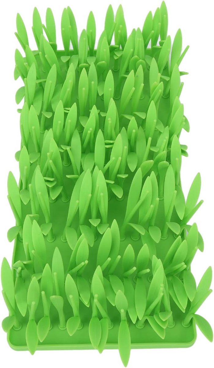 Hond Snuffelmat - Foerageermat Trainingspad - Langzaam Eten Spelen - Siliconen Grasontwerp - 35.5x16.7x9.1 cm - Groen