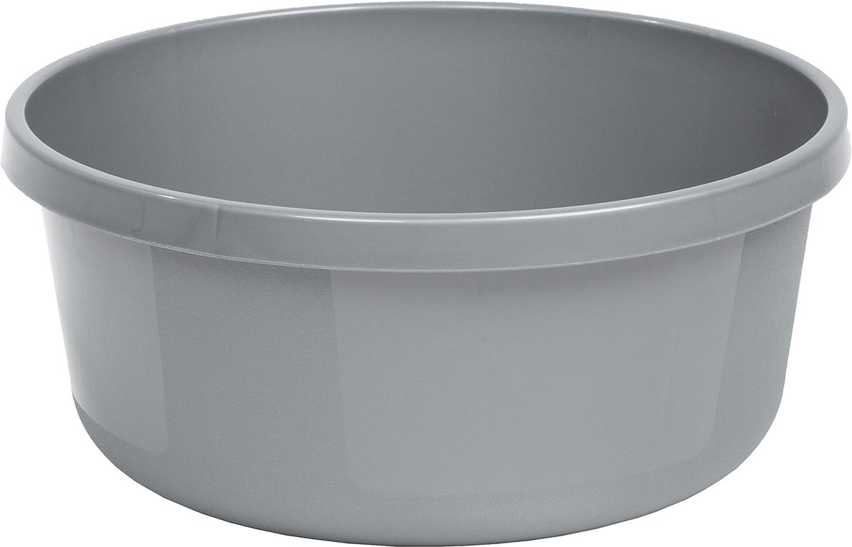 Ronde Kom - Afwasbak Gootsteen - Huishoudelijk Gebruik - Vaatwasserbestendig - 8 Liter 32x14cm - Grijs