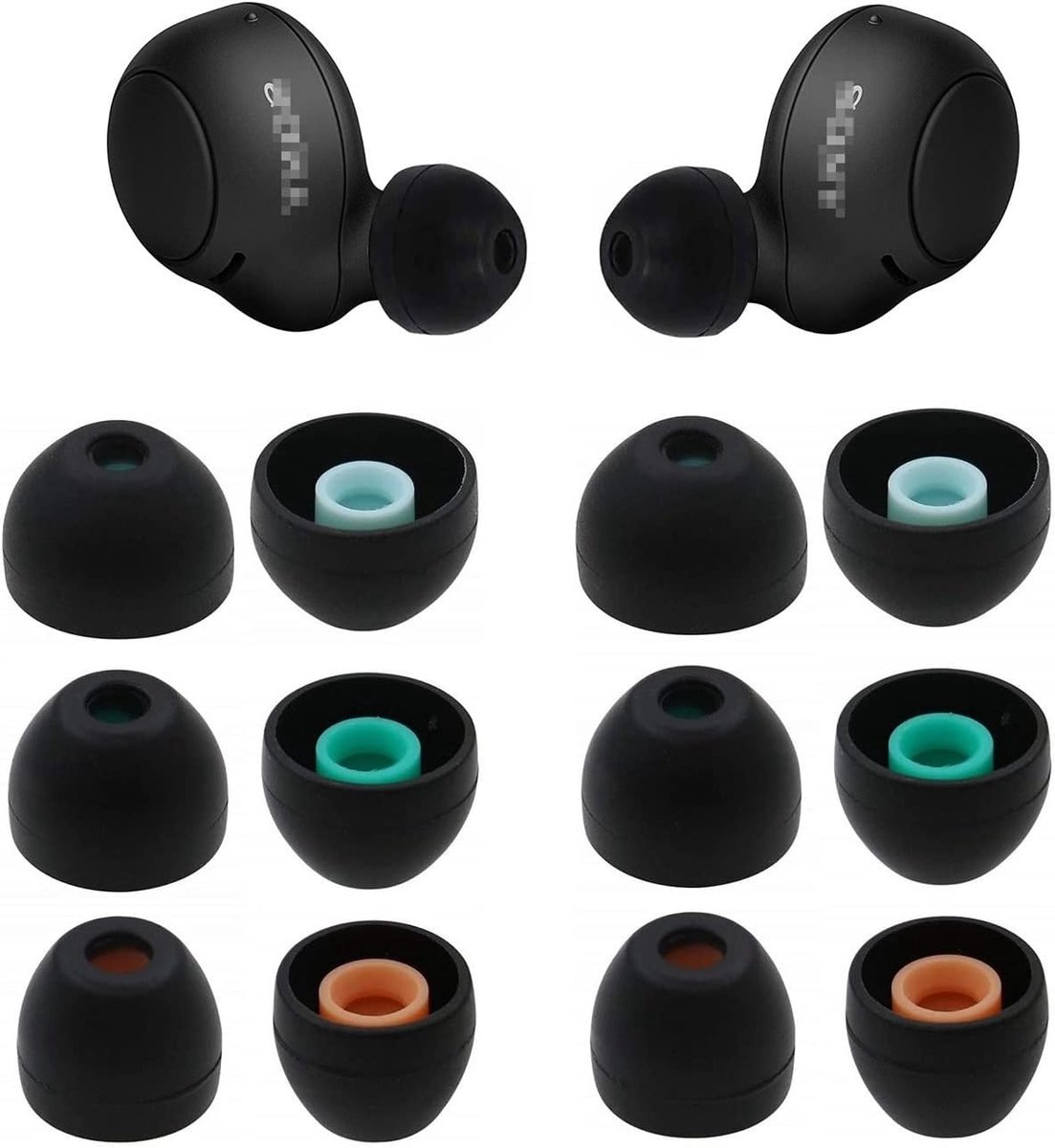 6 Pairs Replacement Silicone Earbuds - Compatible with Sony WF-1000XM4 - In-Ear Headphones - WF-SP800N - WF-1000XM3 - MDR-XB50AP - WI-C310