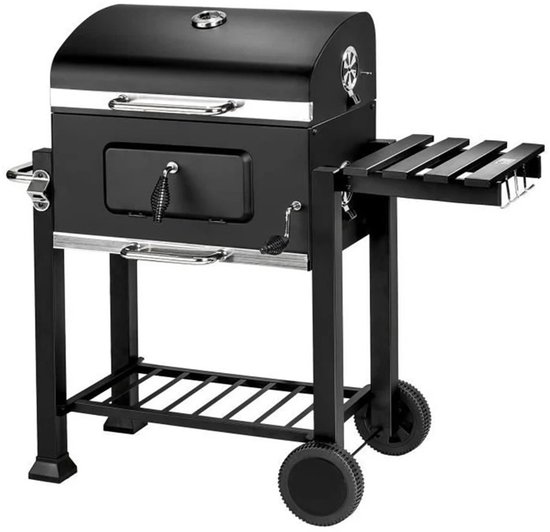 Rolu BBQ -Houtskool BBQ - Barbecue - BBQ Met Wielen - Grillrooster 55 x 36 CM - Inclusief Thermometer - Zijtafel - Aslade Voor Schoonmaak van Merkloos — afbeelding 4