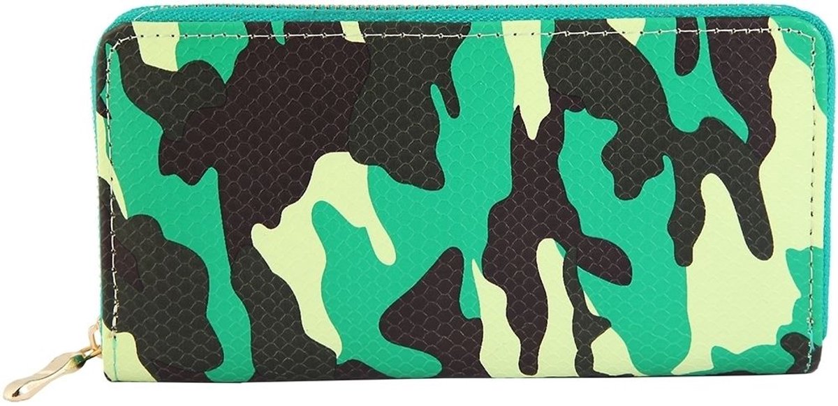 Cham Cham Dames portemonnee horizontaal imitatieleer Camouflage Cham Cham damesportemonnee van imitatieleer in