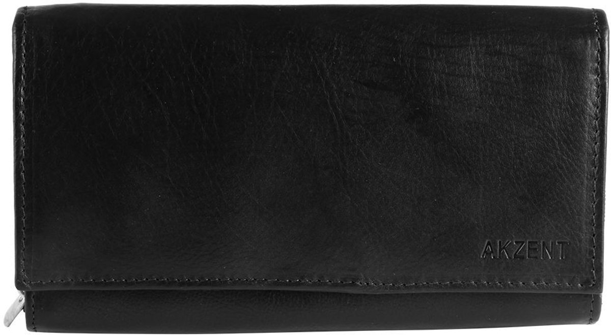 AKZENT Damesportemonnee horizontaal echt leer Manya Akzent damesportemonnee van echt leer. 17 x 10 cm.