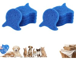 10 stuks - wasballen - Pluisverwijderaar voor kleding - Pluisballen die niet in de knoop raken - Pluisballen voor de wasmachine - Vlekverwijderende wasballen - Herbruikbare pluizenverwijderaar - Geschikt voor drogers, wasmachines en kleding (blauw)