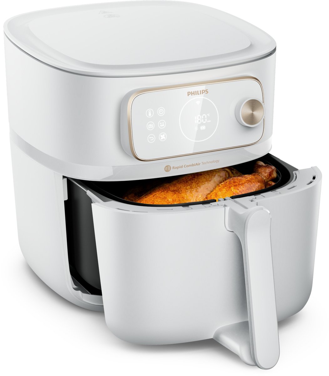 Afbeelding 2 van Philips 7000 Series Airfryer - Combi XXL Connected - HD9876/20 - Rapid CombiAir - 8.3L - Tot 6 Personen - Wit
