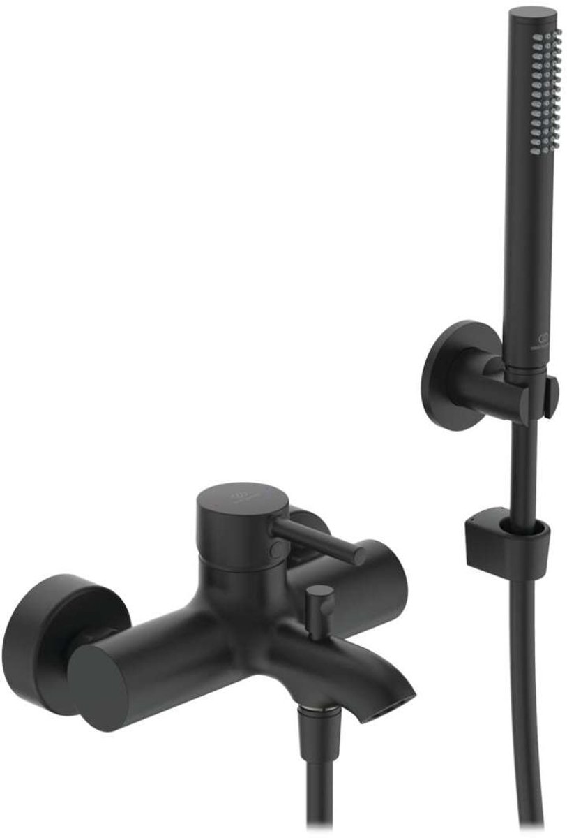 Ideal Standard CeraLine - Badkraan wandmontage incl. accessoires, zwart BC270XG