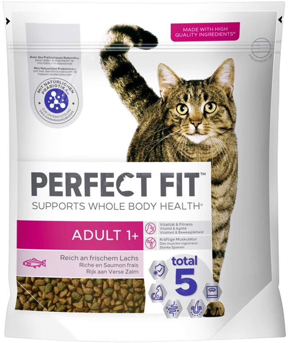 Perfect Fit Perfect Fit Adult 1+ Brokjes Rijk Aan Verse Zalm Kattenvoer 1,4kg