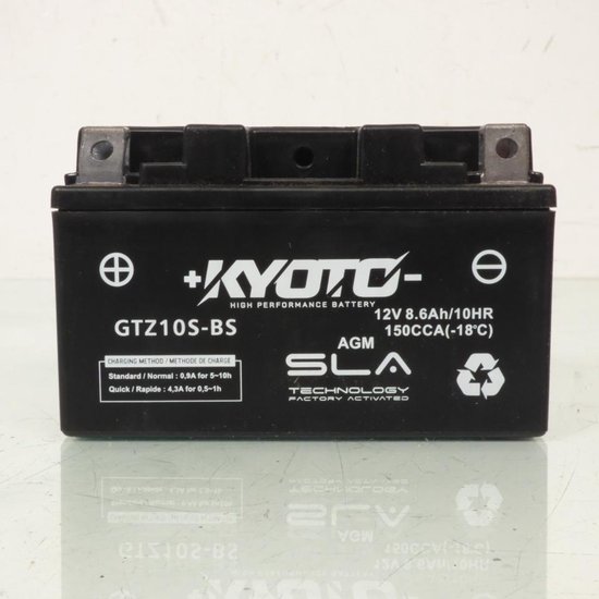 SLA loodzuur accu 12V 8,6Ah onderhoudsvrij Kyoto YTZ10S voor Honda 1000 CBR RR Fireblade 2004-2007