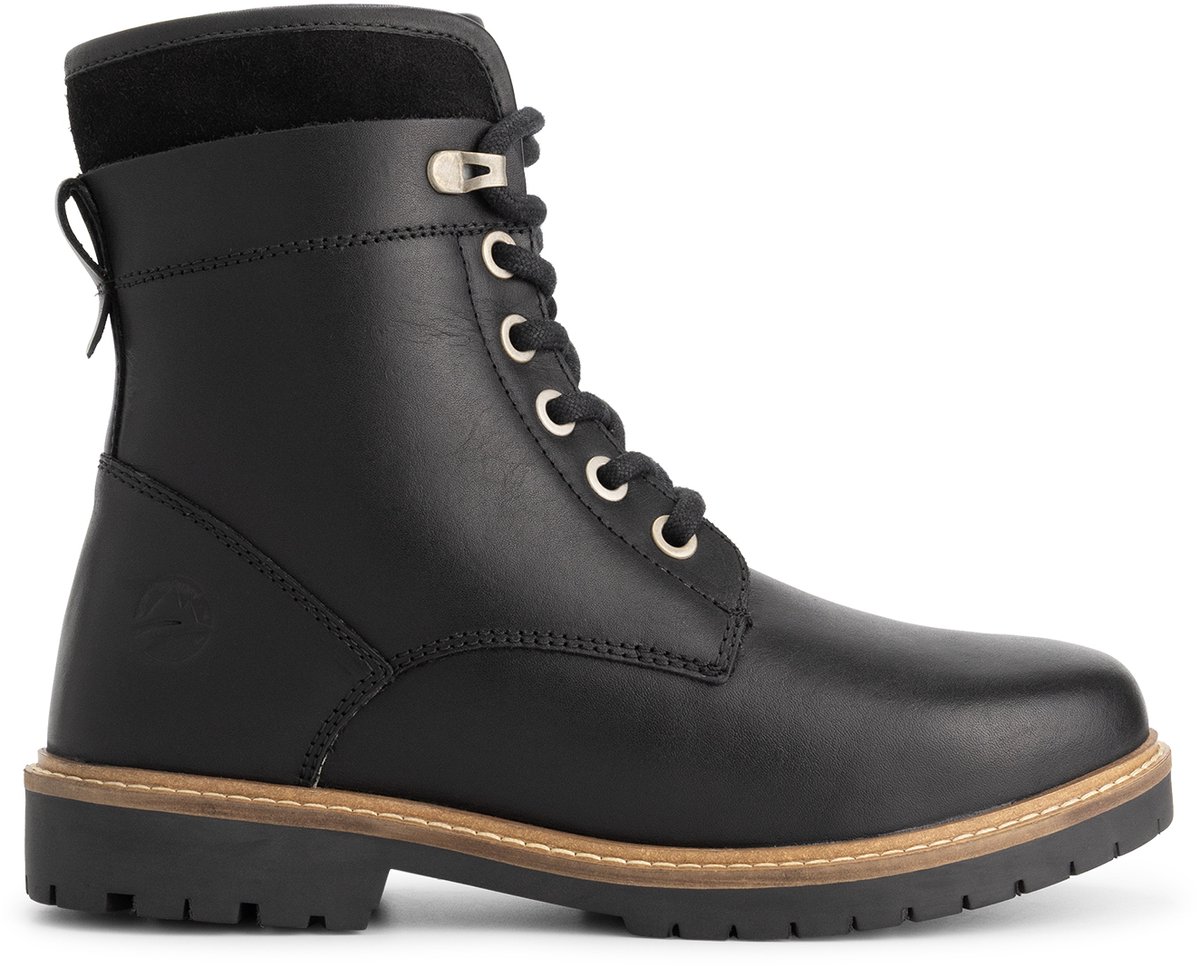 Travelin' Larvik Dames - Veterboots - Wolgevoerd - Zwart