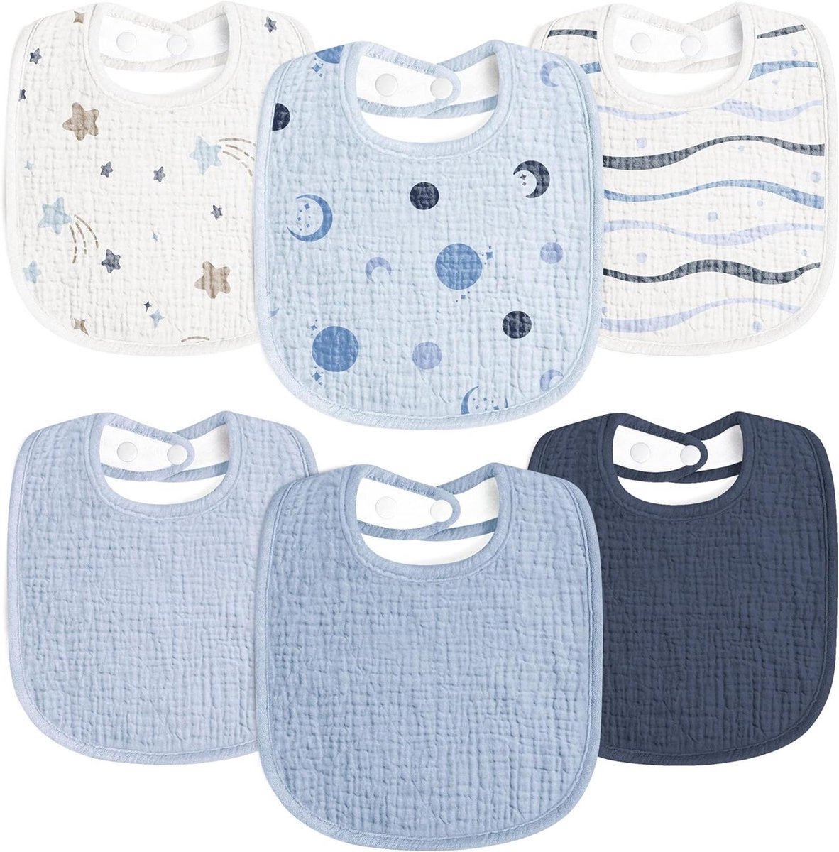 Allecto Premium - Slabbetje Baby Mousseline Halsdoek | Zacht & Verstelbaar | 6 Stuks | Uniseks - Meisjes en Jongens