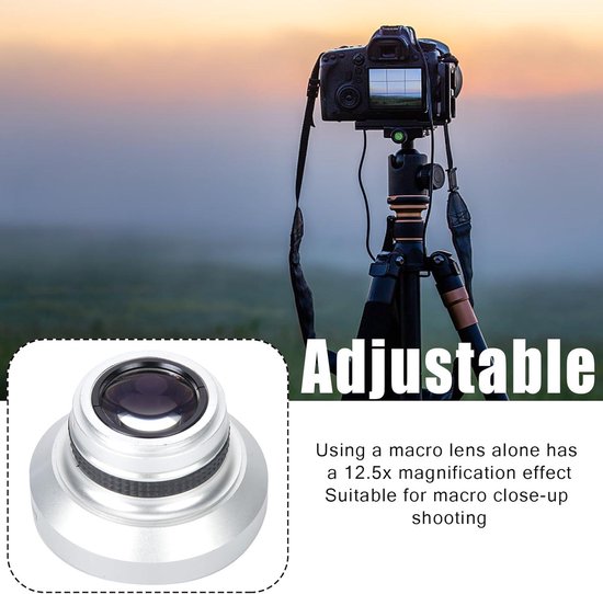 Allecto Premium - Universele 37 mm Fisheye Lens voor Camera - Zilver - Sterke Toepasbaarheid