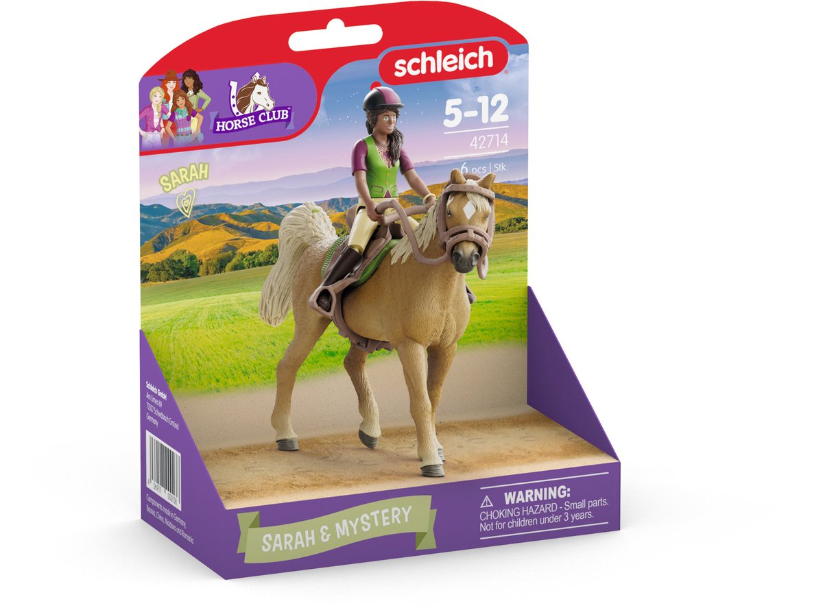 Schleich Horse Club Sarah en Mystery speelfiguur met paard thumbnail 3