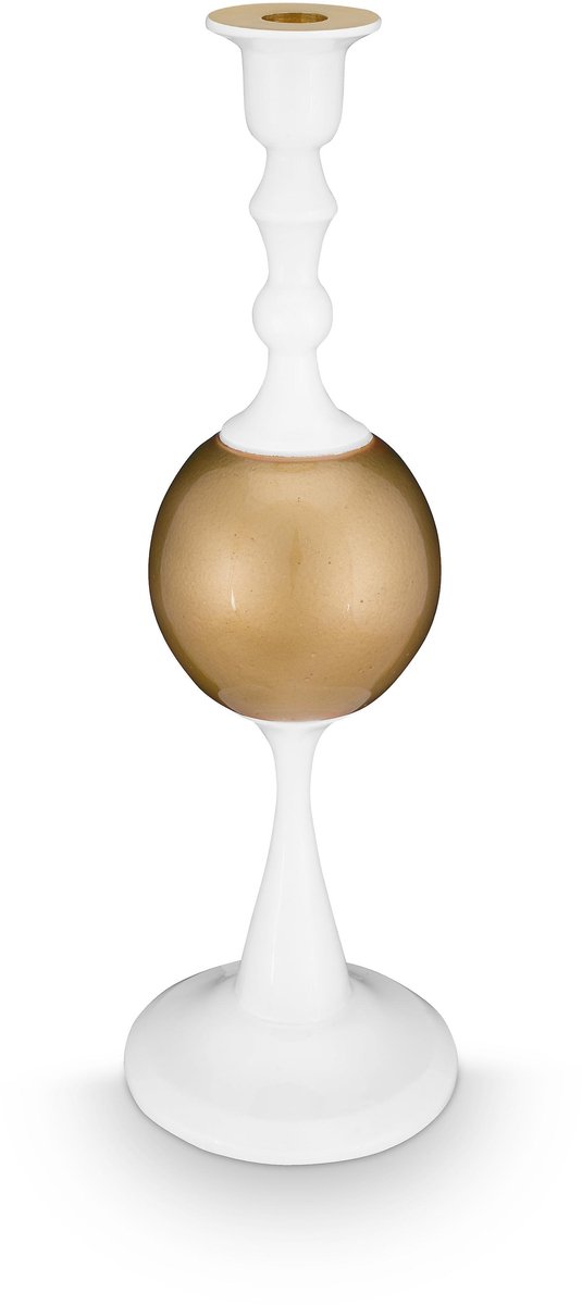 Pip Studio Kandelaar Sphere - Kaarsenhouder van Metaal - Wit/ Goud - 37cm