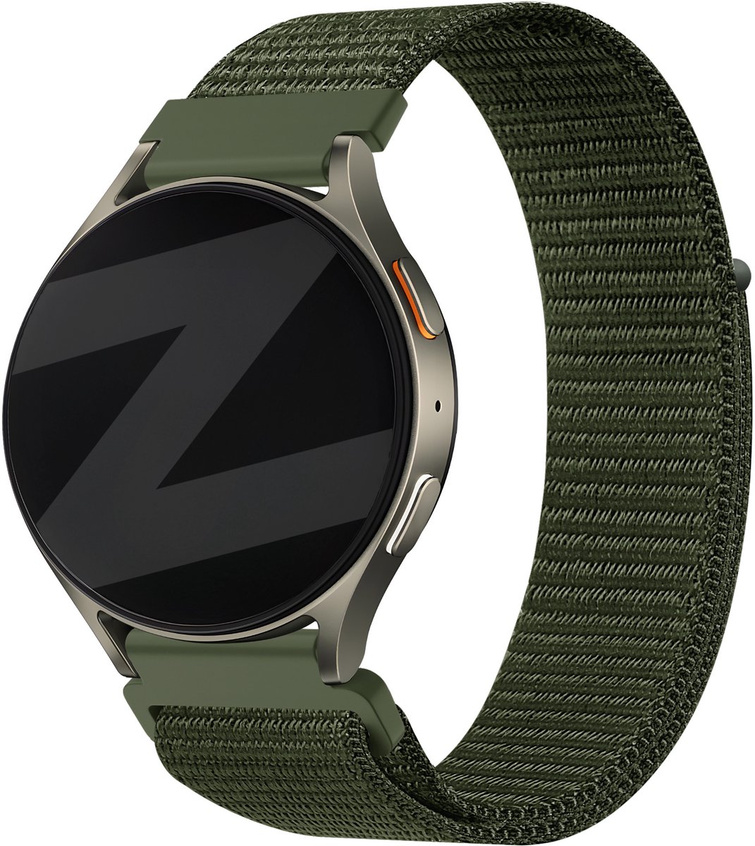 Bandz nylon band 'easy fit' 22mm - geschikt voor Polar Vantage M / V3 / Grit X - Amazfit GTR 2/3/4 - Xiaomi Watch S1 / S3 / S4 / Mi Watch / Watch 2 (Pro) - Huawei Watch GT 1/2/3/4/5 - 46mm - OnePlus Watch 1/2/3 (groen)