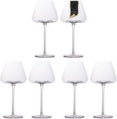 Intirilife 6x Verre à vin au design moderne - 600 ml Contenu - Vin blanc Vin rouge , calice, passe au lave-vaisselle, verre en cristal, résistant aux chocs