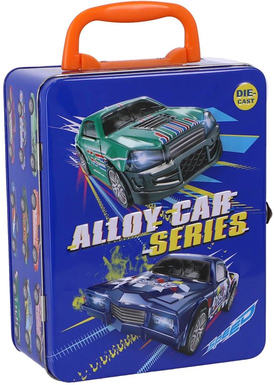 KiddyGo opbergbox metaal diecast auto's - racewagens speelgoed.