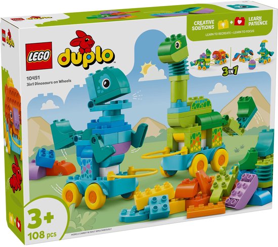 LEGO® DUPLO® Stad 3-in-1 Dinosaurussen op Wielen