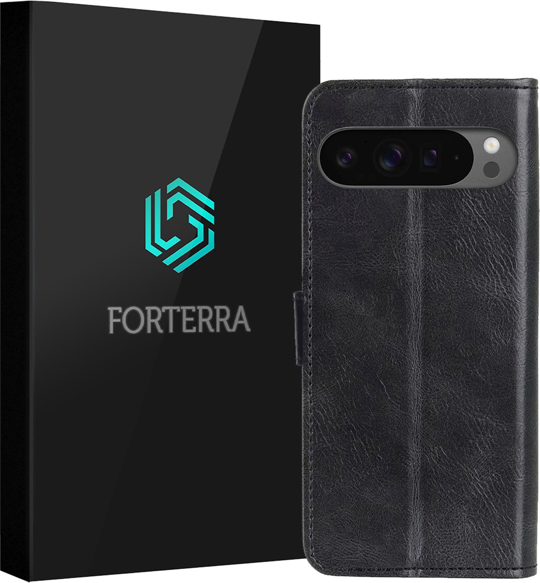 Hoesje Geschikt voor Google Pixel 10 Pro - Luxe Bookcase - Walletcase Hoes - Portemonnee - Cover - Zwart