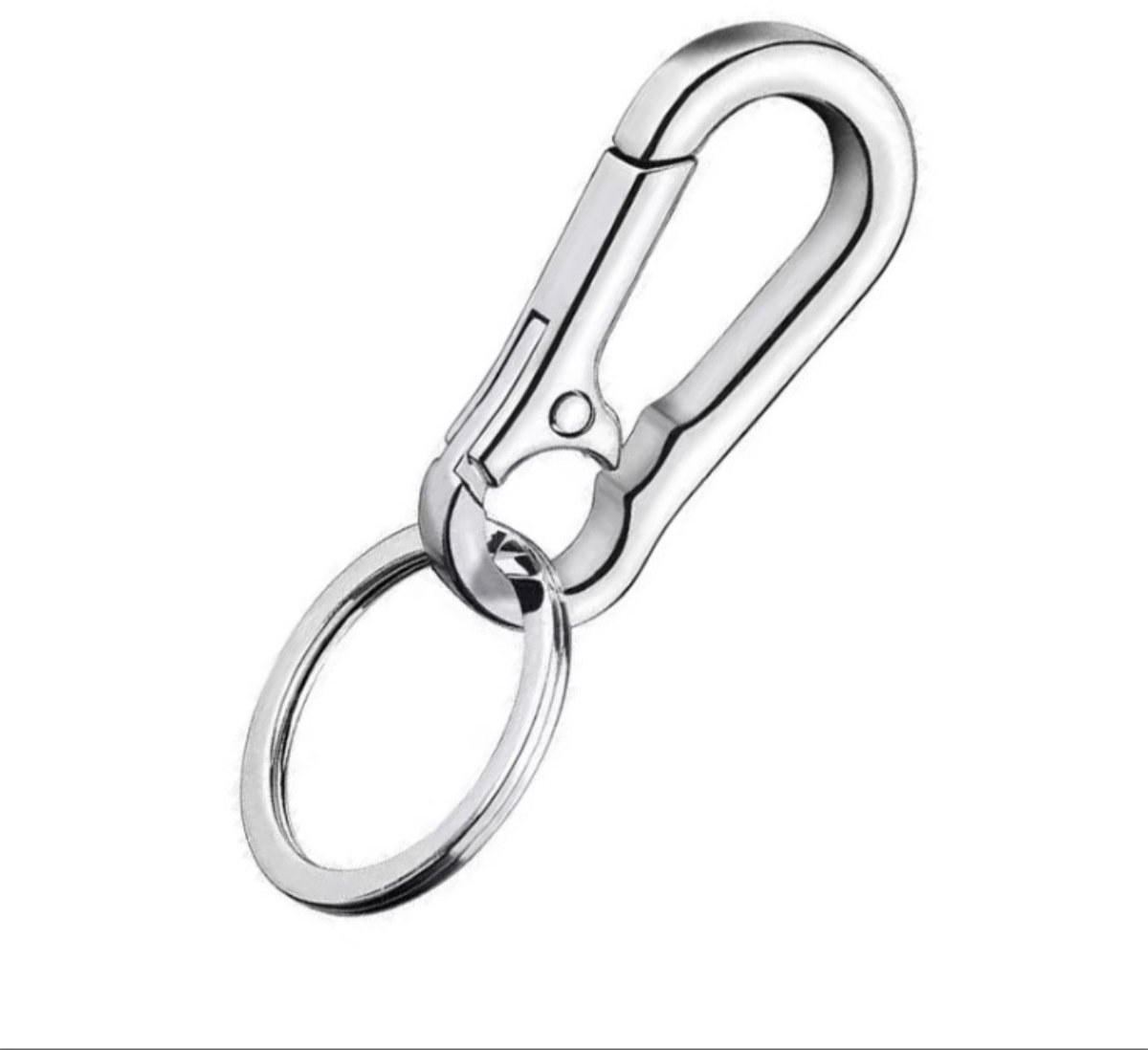 KBNIAN 40 stuks zwarte metalen platte sleutelringen, splitringen en mini- karabijnhaak, sleutelhanger voor bergbeklimmen, wandelen, outdoor, camping, reizen