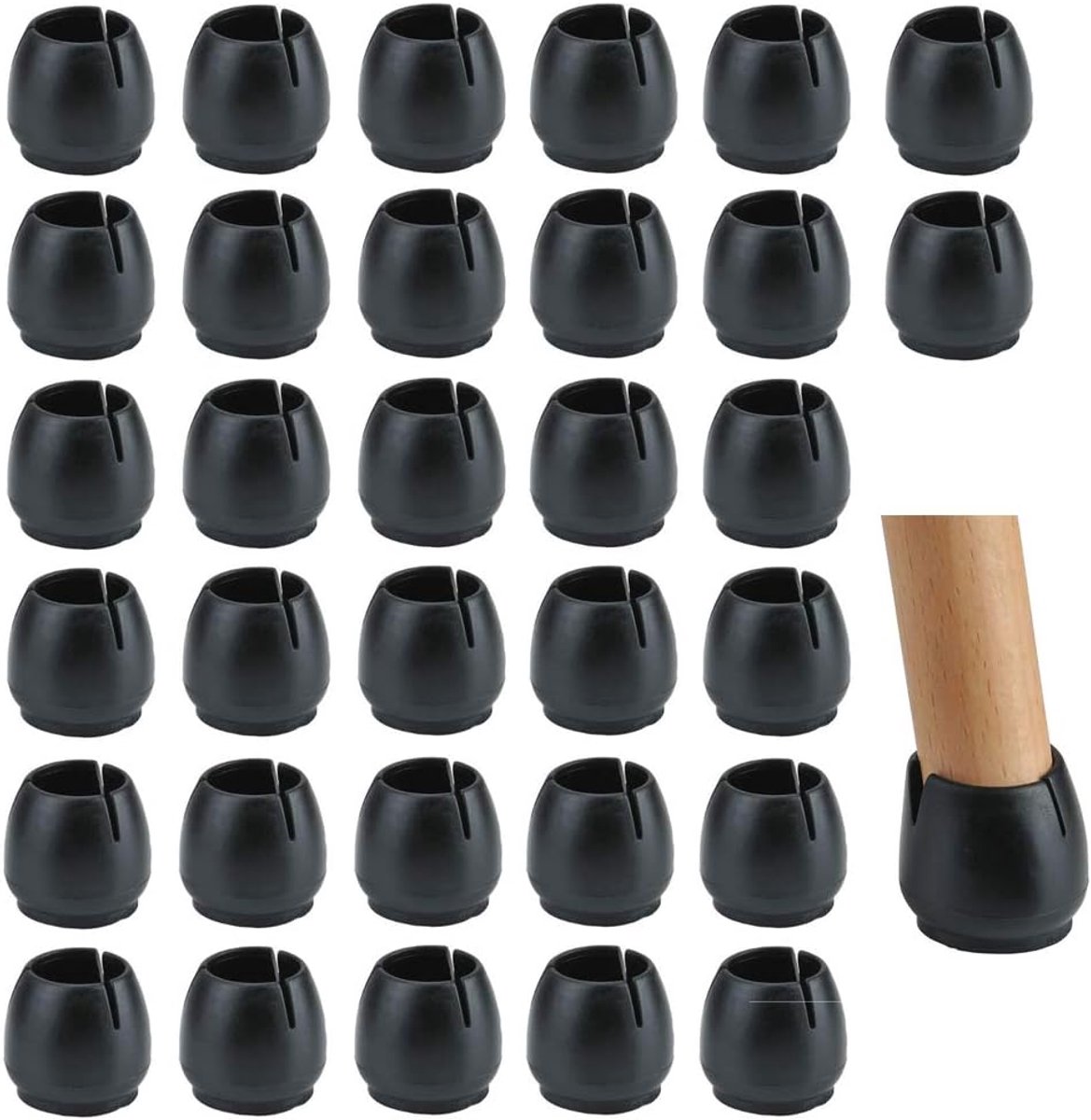 Rubber Chair Leg Caps - Zwarte Meubels Voet Pads Covers - Houten Vloer Bescherming - Antis