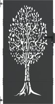 vidaXL - Tuinpoort, - Tuindeur - 85x75 - cm - Corten - Staal - Boom - Design - Zwart
