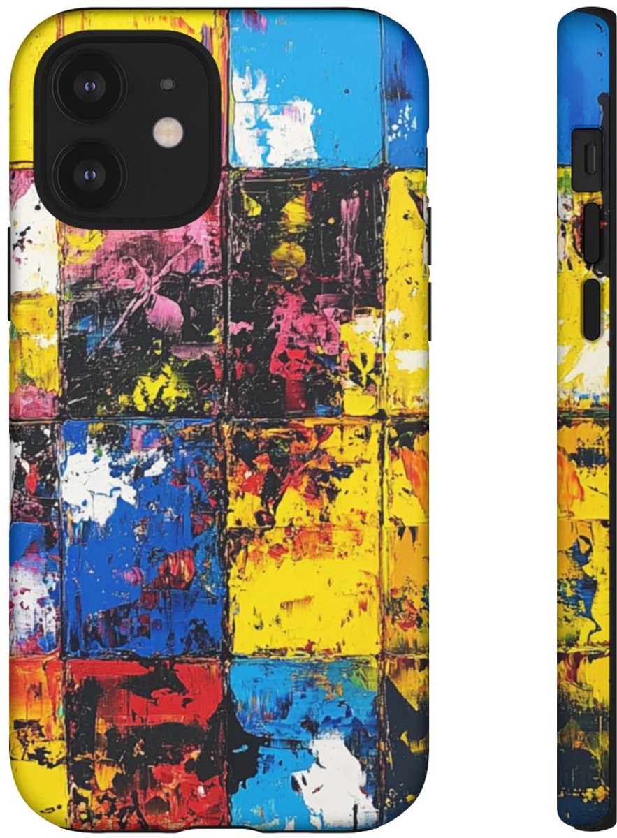 Abstracte Kleurrijke Vierkanten – Telefoonhoesje Geschikt voor iPhone 12