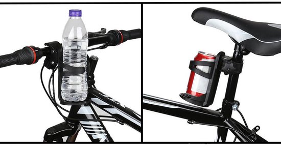3-delige Flessenhouder voor fietsen - Bekerhouder voor kinderwagens - Bekerhouder voor rolstoelen - Draagbare bekerhouder - Draagbaar reisaccessoire - Met twee haken - Geschikt voor fietsen, kinderwagens en rolstoelen - Zwart — afbeelding 4