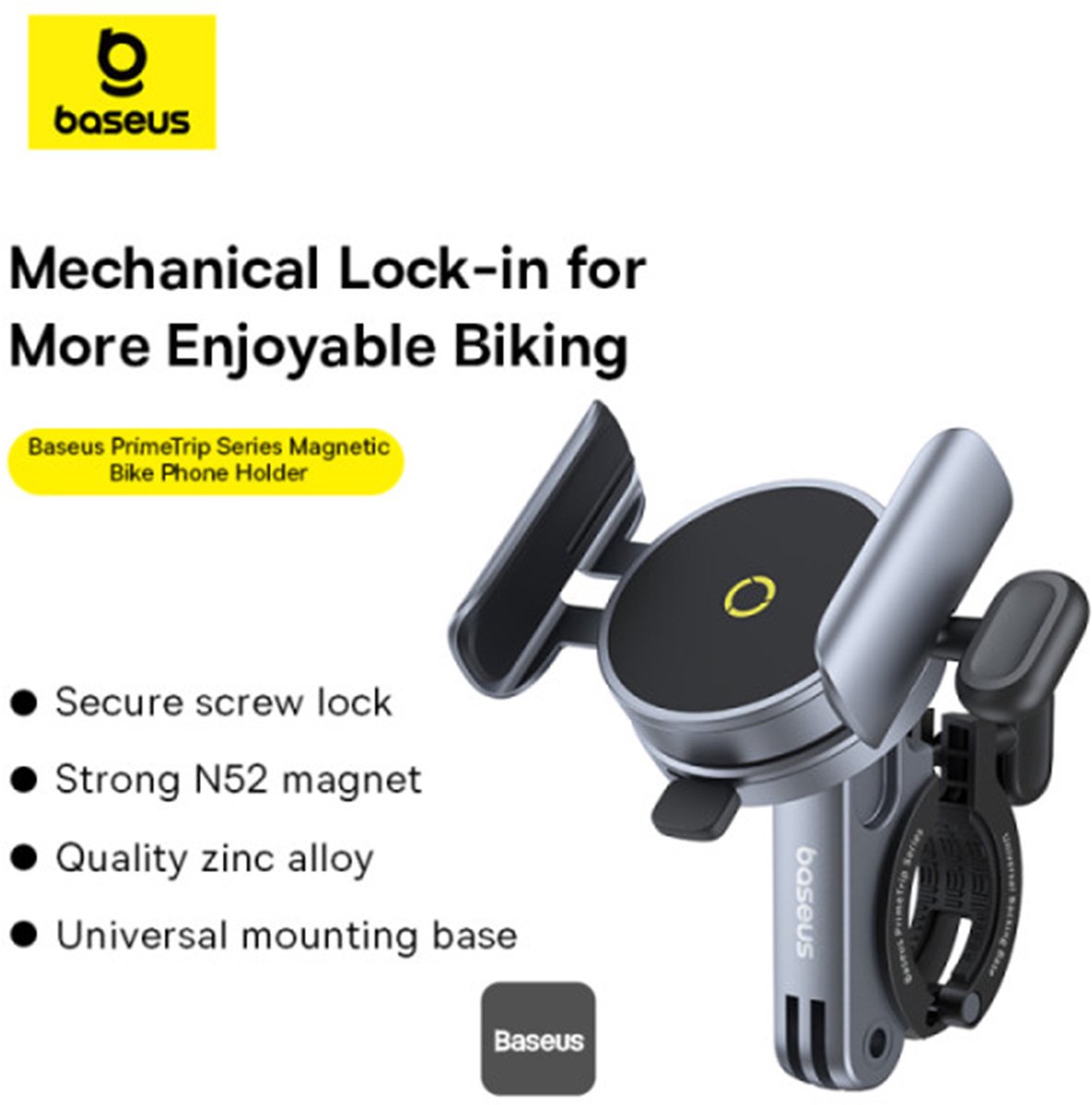 Baseus PrimeTrip - Magnetische Telefoonhouder Fiets met Klem - Compatibel met MagSafe - Geschikt voor o.a. E-Bike, Racefiets, Mountainbike en Elektrische Stepjes - Zwart – foto 7