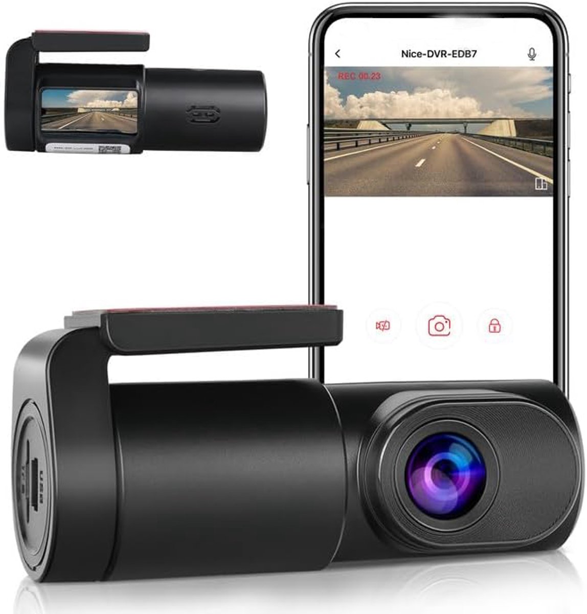 Dashcam - Frontcamera - Autocamera - 1080P - WiFi - Autodashcam - Met 0,96 inch minischerm - Met SD-kaart - Parkeerbewaking - Nachtzicht - 140° groothoek - App-bediening - G-sensor - Eenvoudig te installeren - Zwart – foto 5