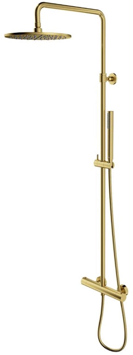 OMNIRES Y - Doucheset met thermostaat, diameter 25 cm, geborsteld messing Y1244SUBSB