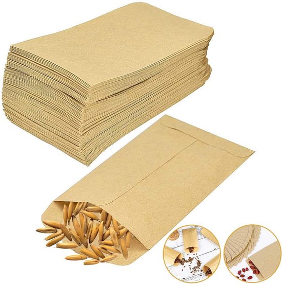 Foto: Snq papieren zakken diy enveloppen schimmelwerend 100 stuks 12 18 cm herbruikbaar mini papieren zakken bruiloft kerst bruin
