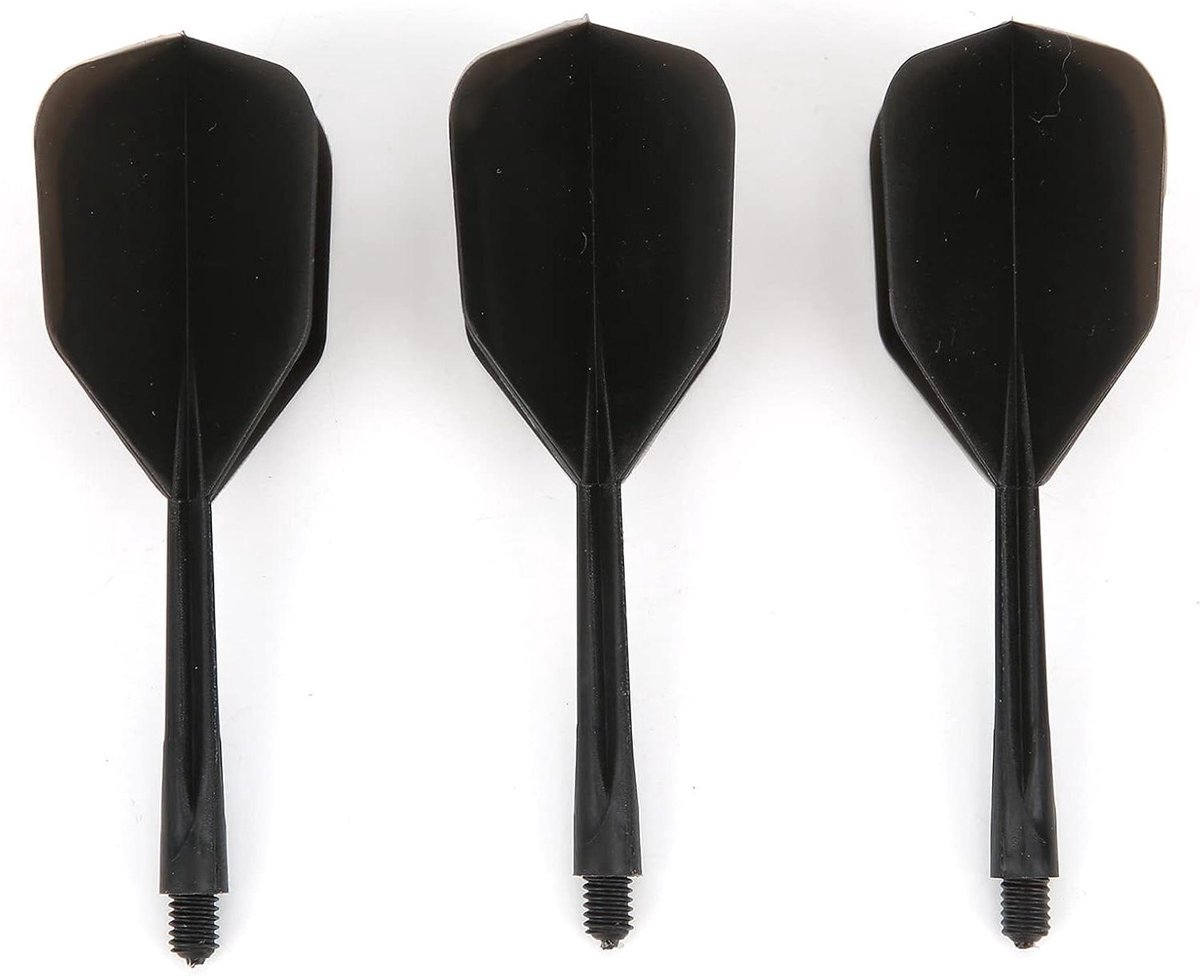 Innovra Plus - Dartshafts en Flights 3 Stuks 2BA Anti-Break Transparante Dartshafts en Flights Standaard Vorm voor Darts (Zwart)
