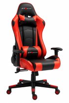 Bol.com GTRacer Pro - Game Stoel - Gaming Stoel - Ergonomische Bureaustoel - Gamestoel - Verstelbaar - Gaming Chair - Zwart / Rood aanbieding