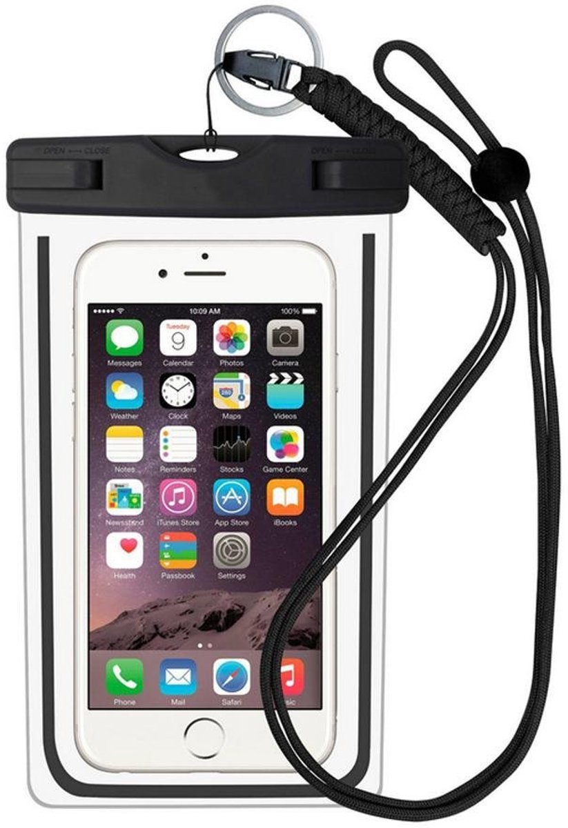 Waterdichte mobiele hoes voor smartphone universeel Zwart