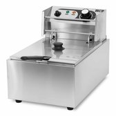 HCB® - Professionele Horeca frituurpan - Friteuse - 6 liter - 230V - RVS / INOX frietketel - frietpannen - frietpan - 44x28x31.5 cm (DxBxH) - 2500W - 2578