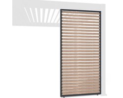 Orion Louvre shutter paneel - 123,5x238,25cm - antraciet/wood - Voor 4m kant
