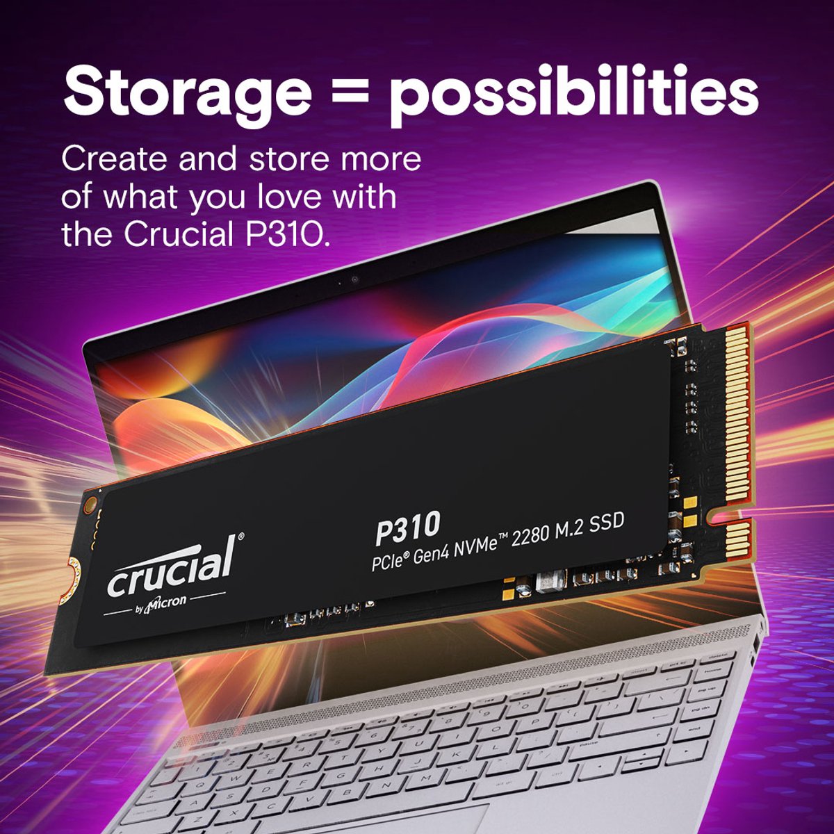 Crucial P310 2TB - SSD M.2 2280 - NVMe - PCI Express 4.0 x4