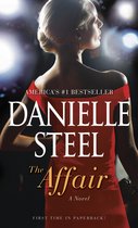 Boek kaft met een vrouw in een rode jurk, met de tekst "AMERICA'S #1 BESTSELLER DANIELLE STEEL The Affair A Novel FIRST TIME IN PAPERBACK!"