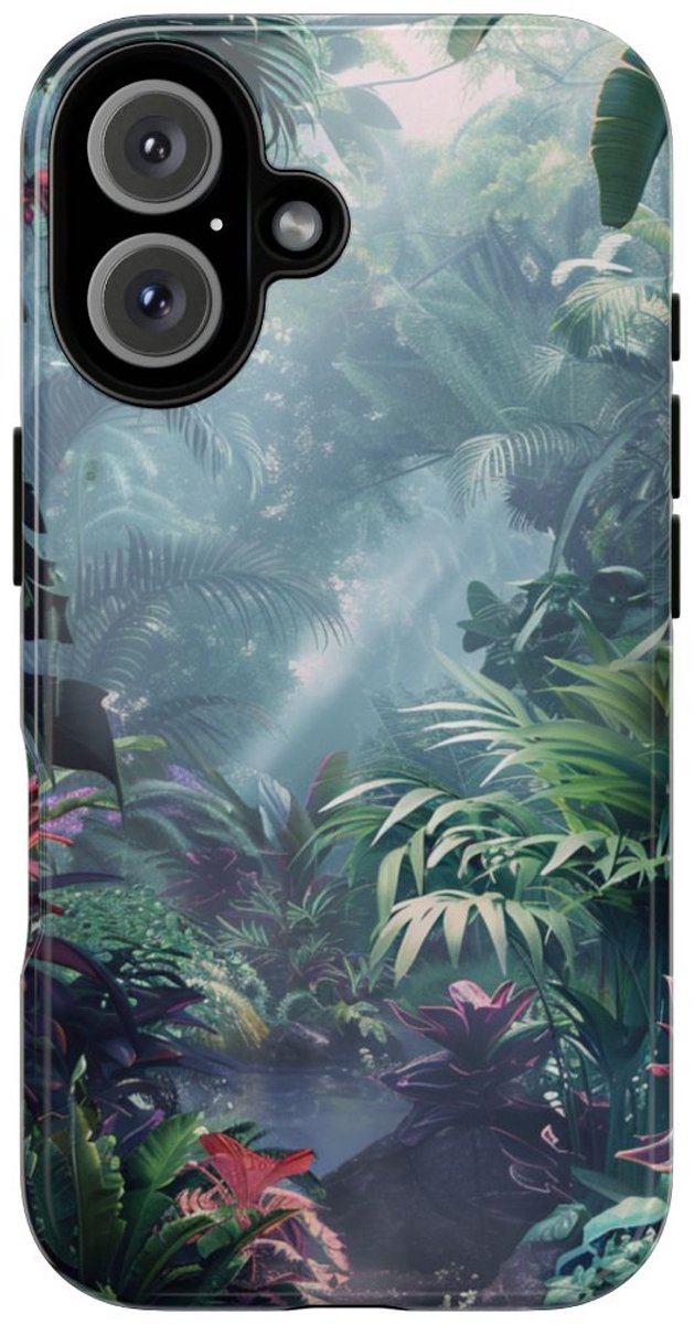 Weelderige Tropische Jungle – Telefoonhoesje Geschikt voor iPhone 16