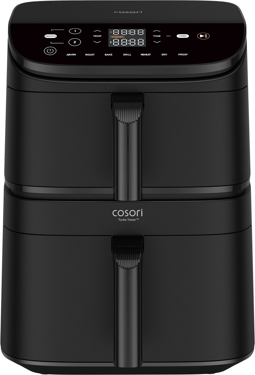 Cosori Turbo Tower Dubbel 10,8 l Vrijstaand 2630 W Heteluchtfriteuse Zwart