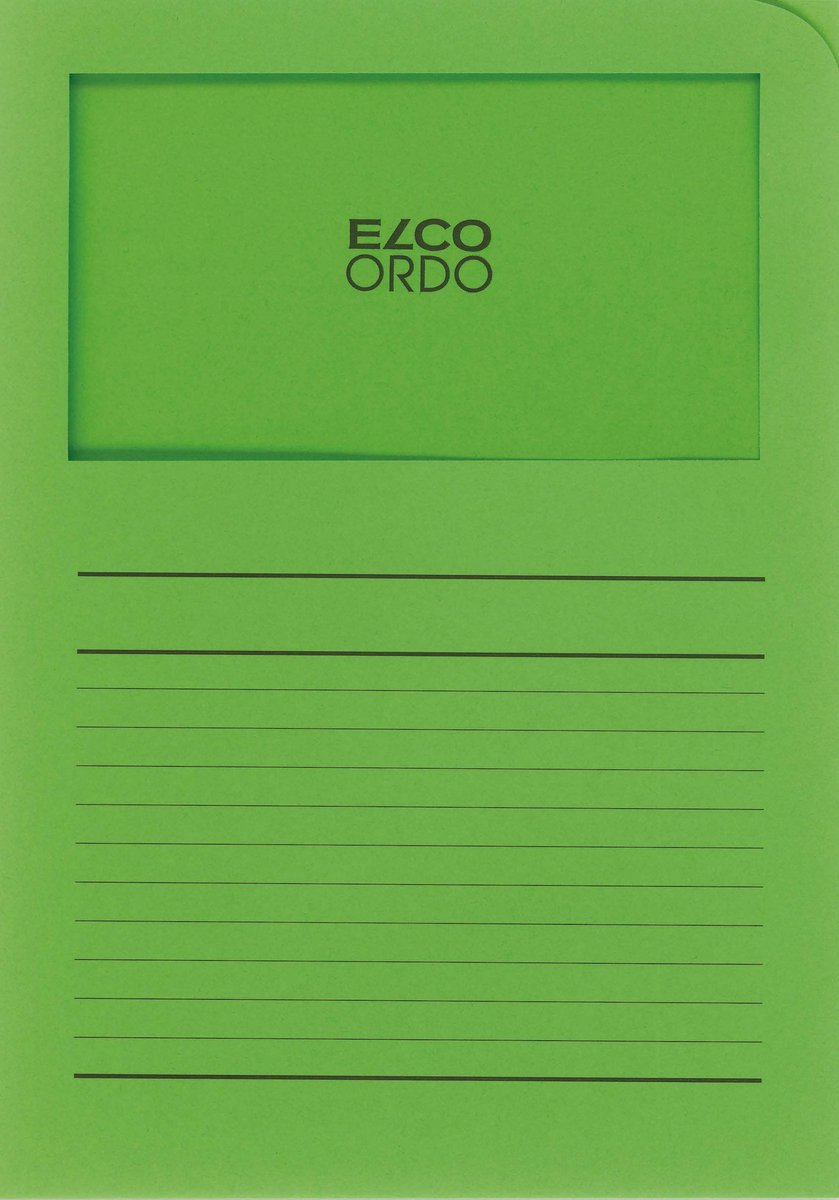 Elco Ordo Cassico - L-map met venster A4 10 stuks - 220 x 310 mm Groen - EO-73695-62