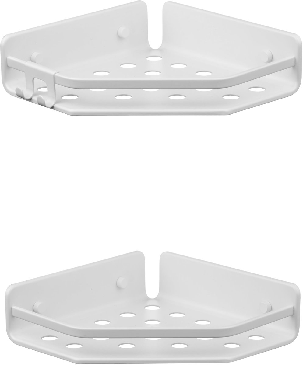 TATAY Hoekmand 2-pack model Serenity, aluminium, kleur wit. Afmetingen 20 x 20 x 5,5 cm.