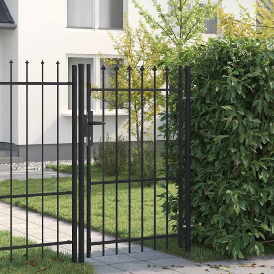 vidaXL Portail avec dessus pointu seulement 1x1,5 m acier noir