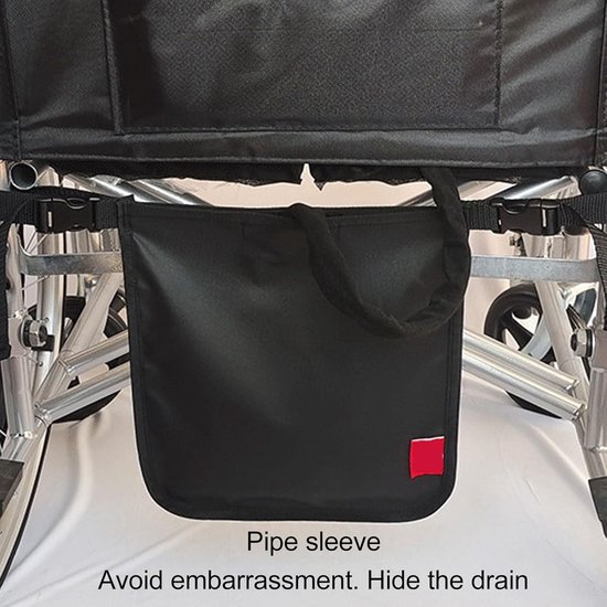 Urine Drainage Bag Houder - Rolstoel Katheter Bag Houder - Discreet Oxford Doek Nacht Cover voor Bedside - Zwart van Merkloos	 — afbeelding 2