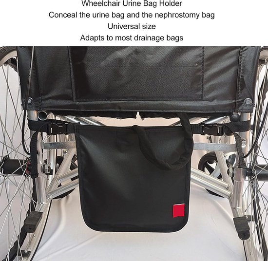 Urine Drainage Bag Houder - Rolstoel Katheter Bag Houder - Discreet Oxford Doek Nacht Cover voor Bedside - Zwart van Merkloos	 — afbeelding 4
