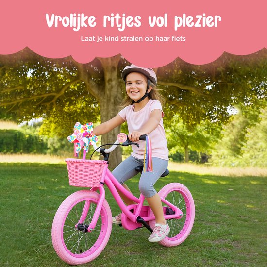 5-Delige Fietsmandje Meisjes Set - Fiets Versiering voor Kinderfiets inclusief Fietsbel Kind, Stuurslingers, Spaakkralen, Windmolentje - Fiets Accessoires voor Kinderen van Merkloos — afbeelding 5