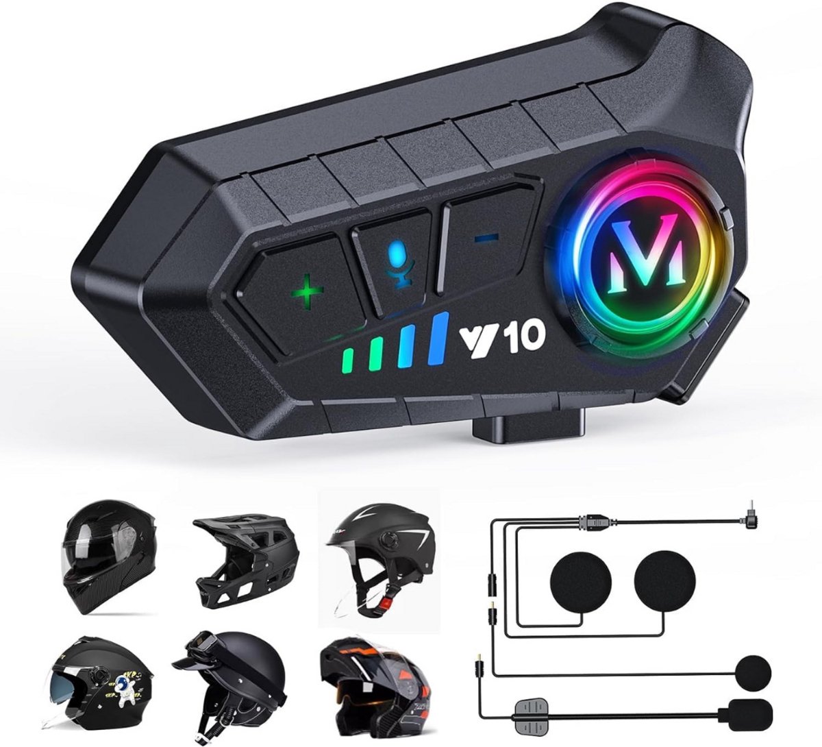 CLVP® Motorhelm Headset - Intercom - Bluetooth - Zwart
