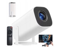 Mini Projector - 5G WiFi Bluetooth Beamer - 2+16G RAM - 200 ANSI - 1080P - Android 12.0 - Bluetooth 5.0 - 180° Verstelbaar & Auto Keystone - Wit - Dubbele luidsprekers - Groot scherm van 30–200 inch