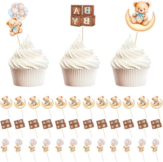 36 Stück Baby Shower Cupcake Topper – Schneeflocken-Deko Für Winter- & Baby-Partys