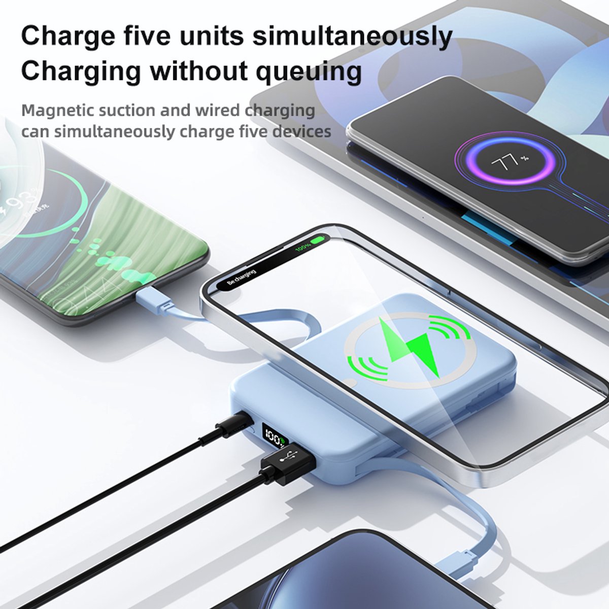 OnmiMartPowerbank 10000 mAh Draadloze Powerbank met MagSafe - afbeelding 3